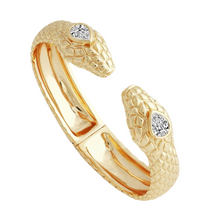 Load image into Gallery viewer, Serpent Double Head Hinged Bracelet