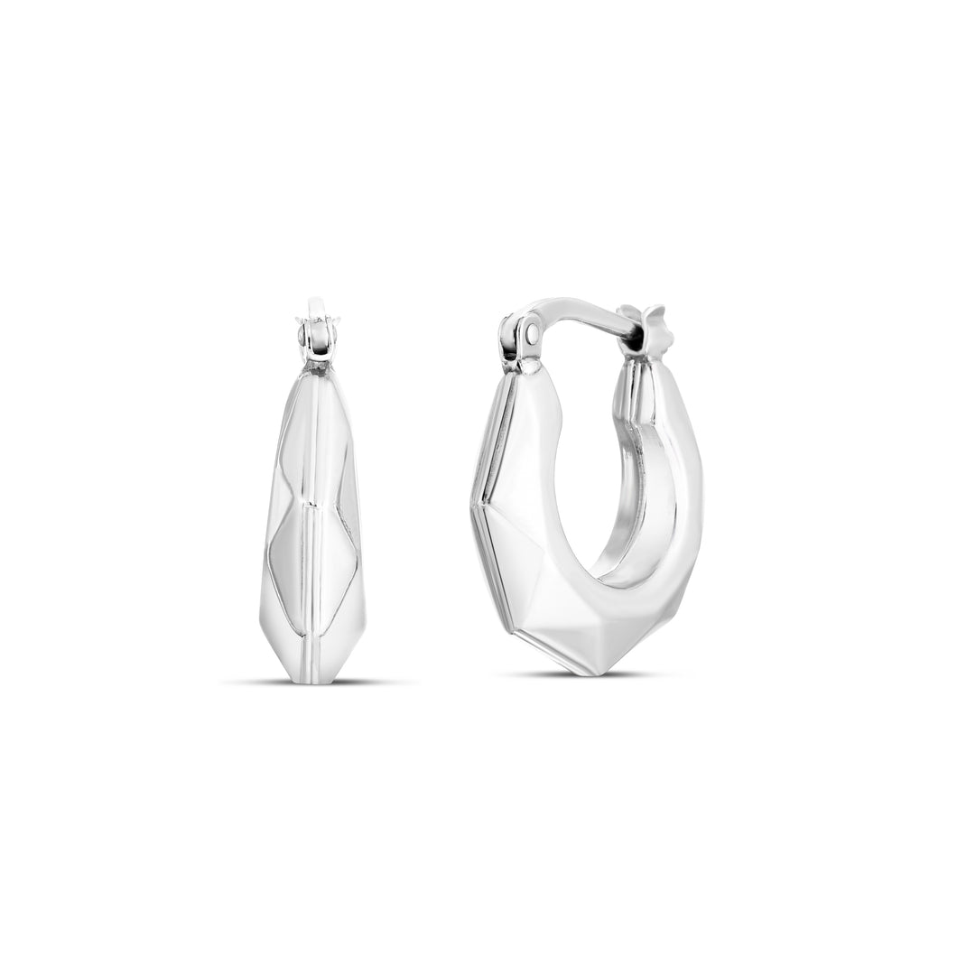 Sterling Hexagon Earrings
