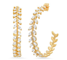 Load image into Gallery viewer, Geo Leaf Sparkle Earrings
