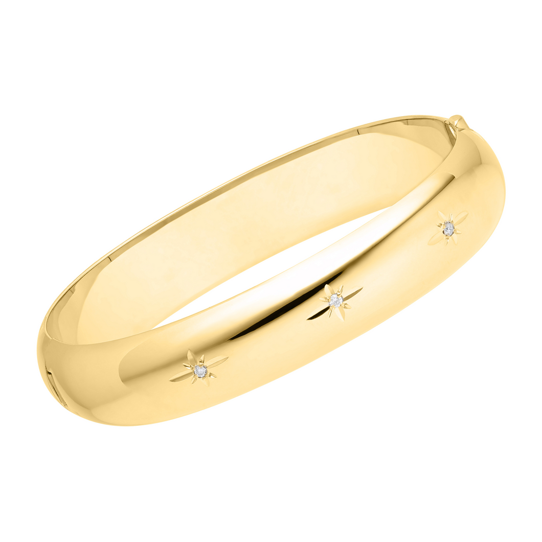 14kgf Starcut Diamond 12Mm Bangle Bracelet