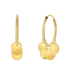 Load image into Gallery viewer, 14Ky Charm Hoops
