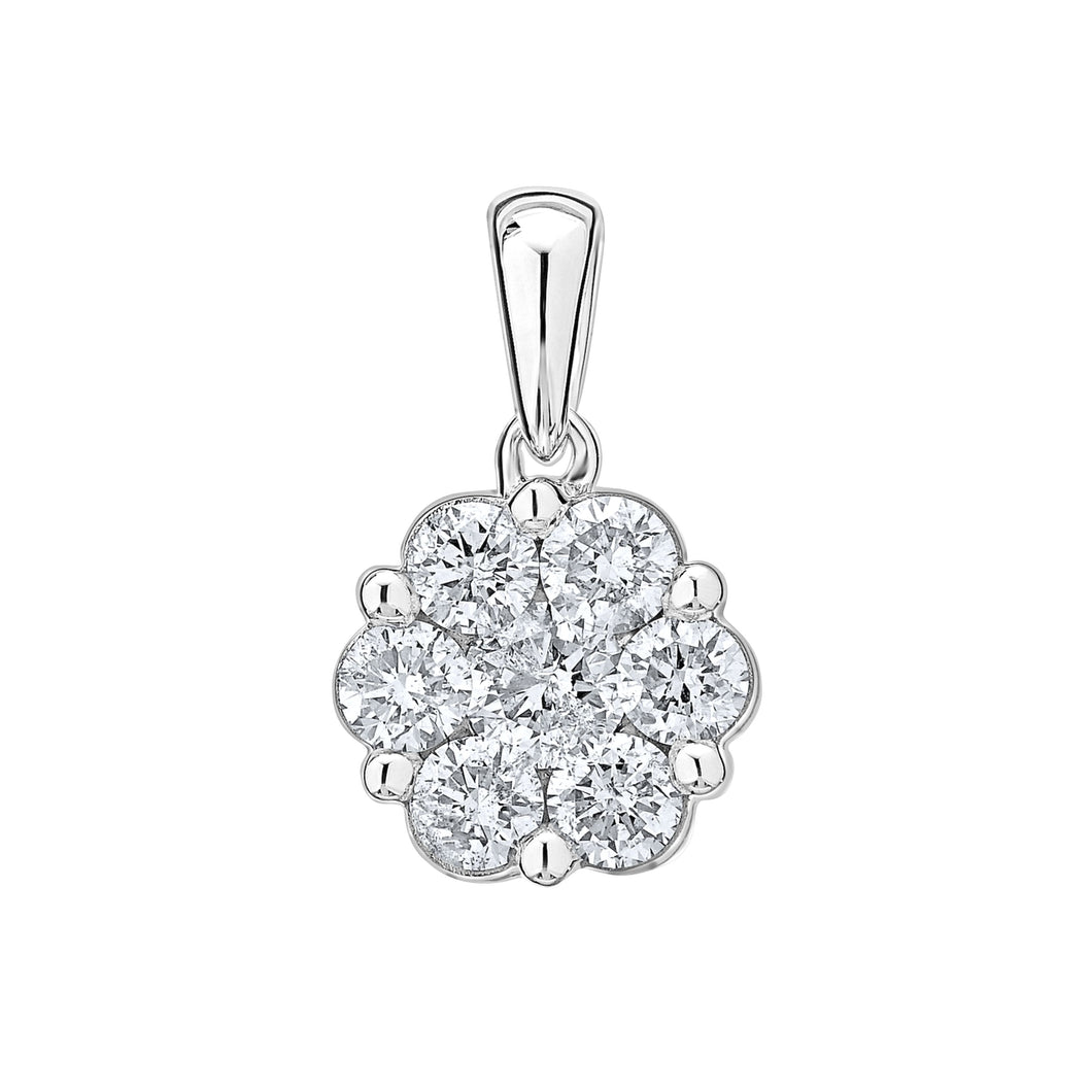 10kw 3/4 ctw Diamond Cluster Necklace