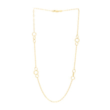 Load image into Gallery viewer, 14ky Circle Stationed Paperclip Link Necklace
