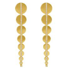 Load image into Gallery viewer, Dean Davidson Gold White Cz Petit Pave  Statement Drop Earrings
