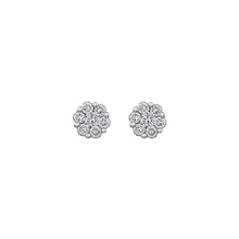 Load image into Gallery viewer, 10kw .25ctw Diamond Cluster Earrings
