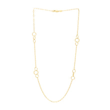 Load image into Gallery viewer, 14ky Circle Stationed Paperclip Link Necklace
