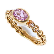 Load image into Gallery viewer, Oval Kunzite And Diamond Ring
