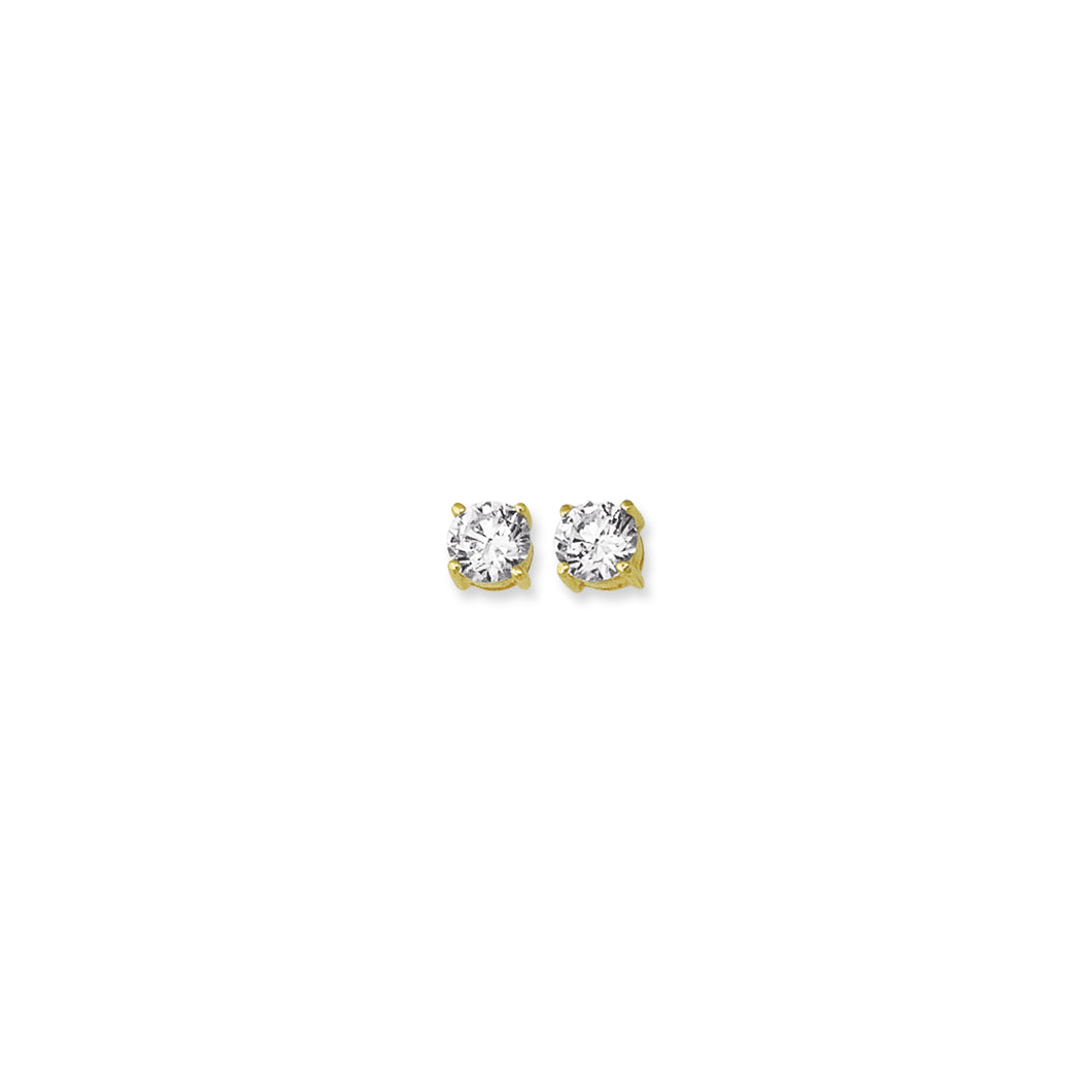 14ky cz 6mm Stud Earrings