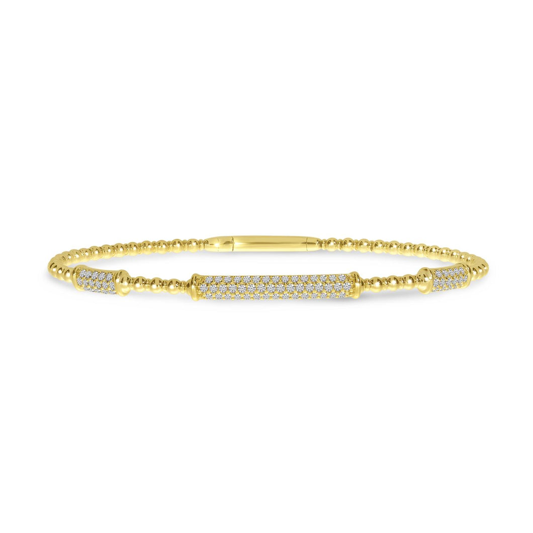 Diamond Pave Station Flex Bracelet