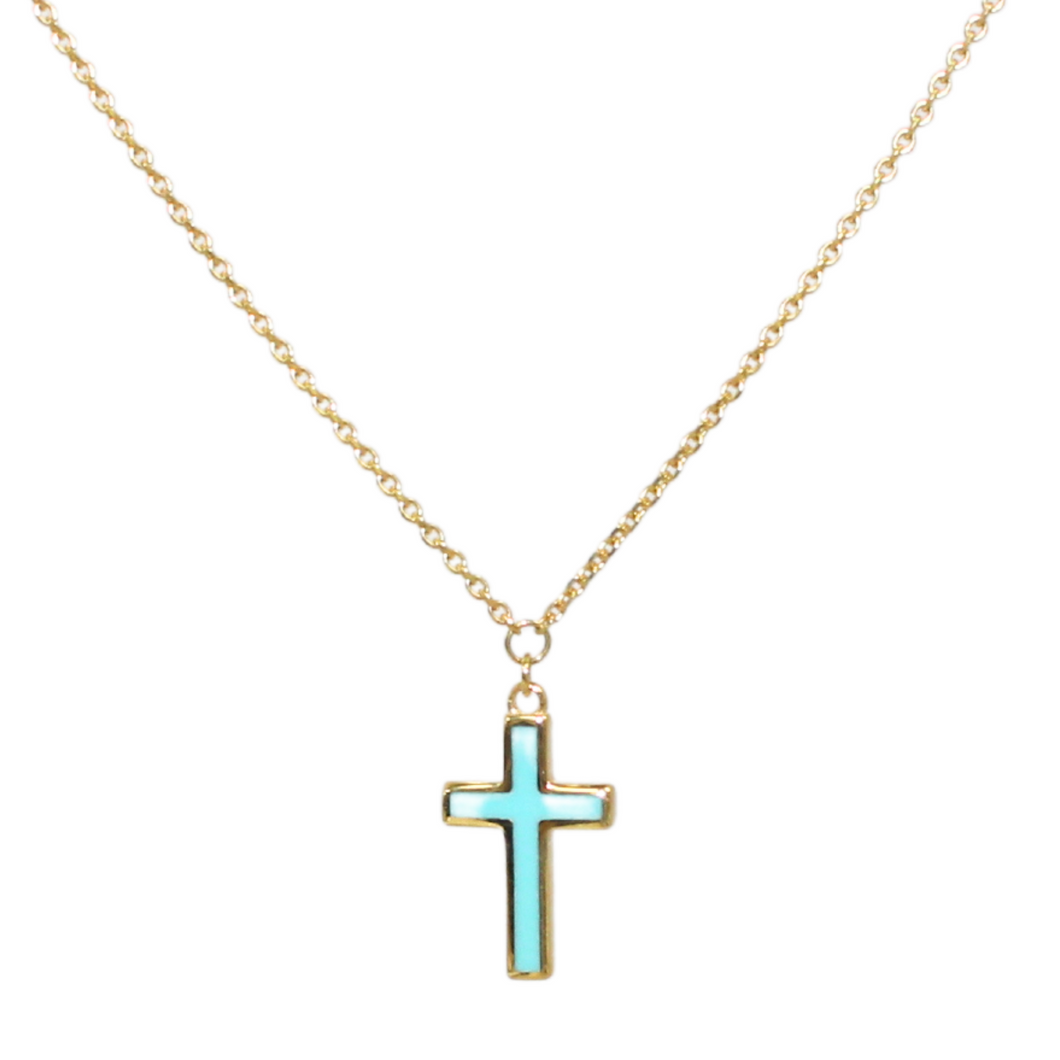 Enamel Cross Pendant Necklace