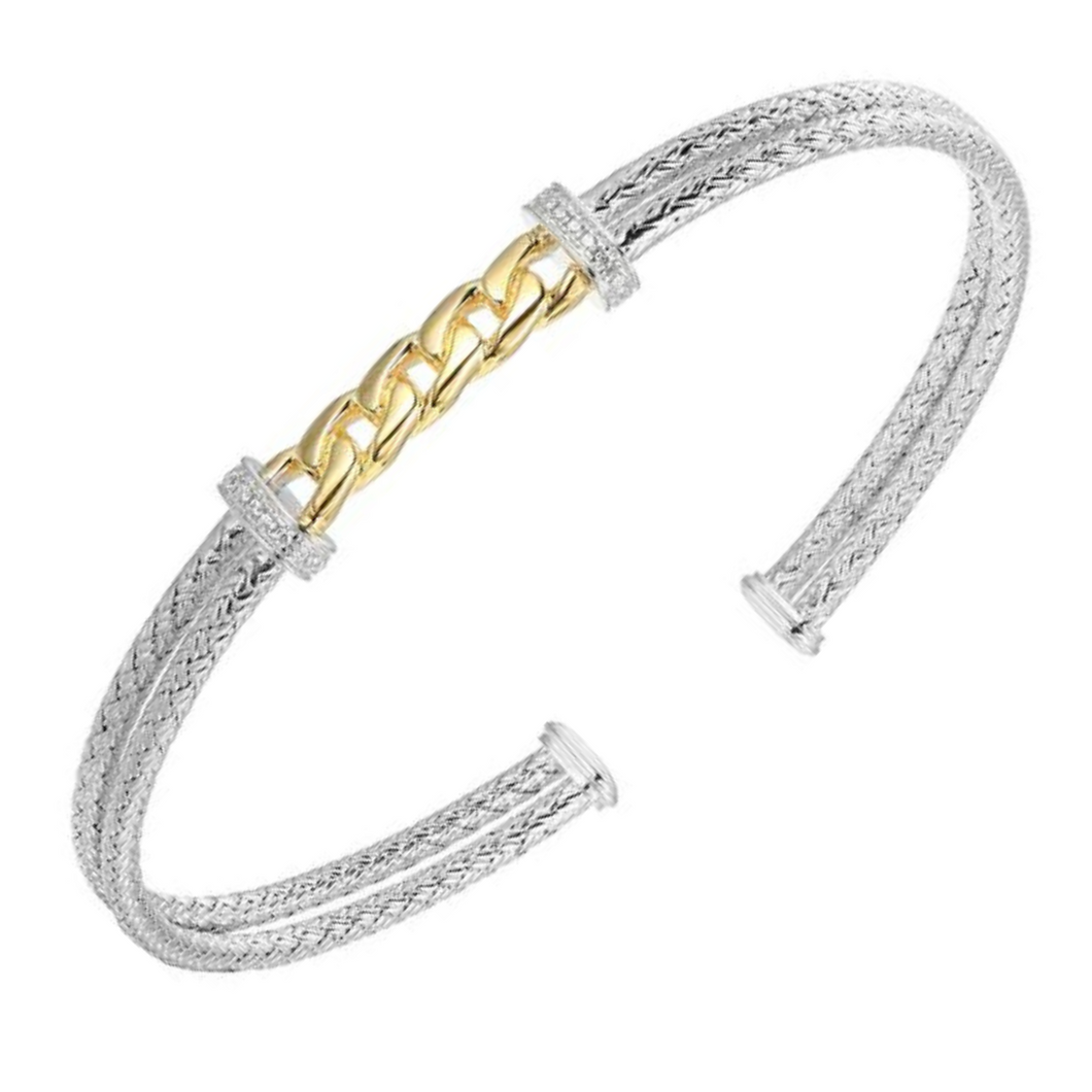 Charles Garnier Tutone Cz Cuff Bracelet