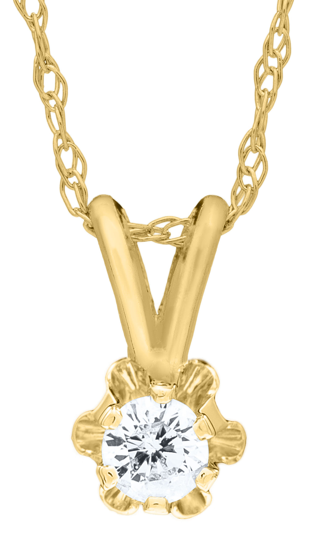 Children's 14ky Diamond Pendant Necklace