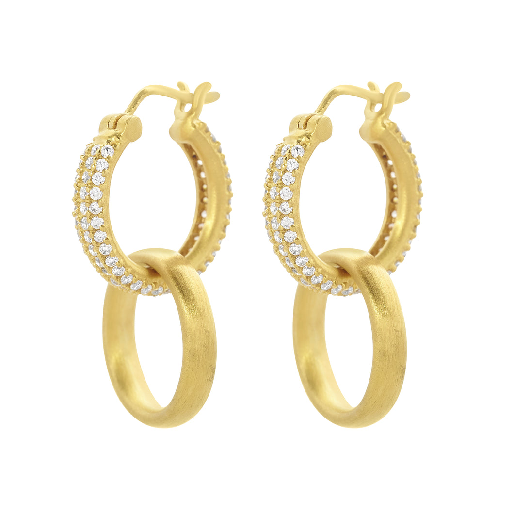 Dean Davidson Signature Drop Hoop Pave Earrings