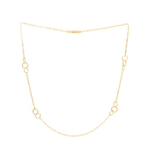 Load image into Gallery viewer, 14ky Circle Stationed Paperclip Link Necklace
