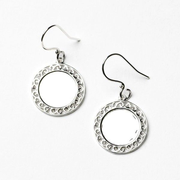 Ornamental Round Engravable Earrings