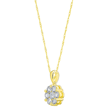 Load image into Gallery viewer, 10Ky 1/2 Ctw Diamond Cluster Necklace
