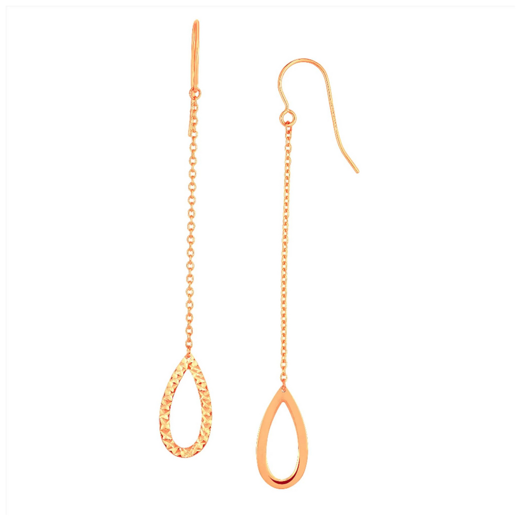 14ky Diamond Cut drop Earrings