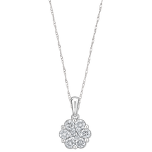 Load image into Gallery viewer, 10kw 1/3 ctw Diamond Cluster Necklace
