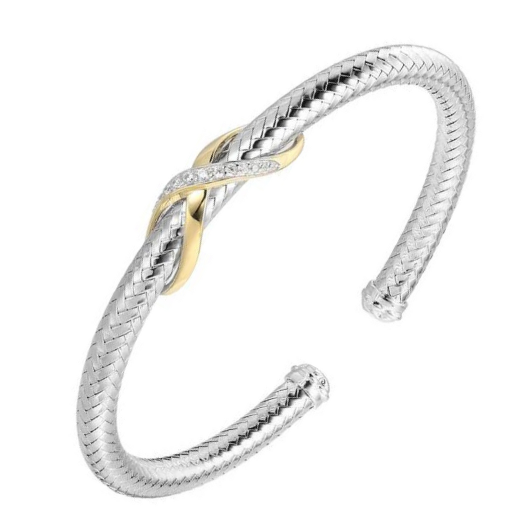 Charles Garnier Tutone Cz Cuff Bracelet