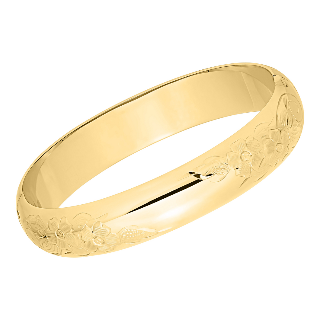 14kgf Diagonal Signet Bangle Bracelet