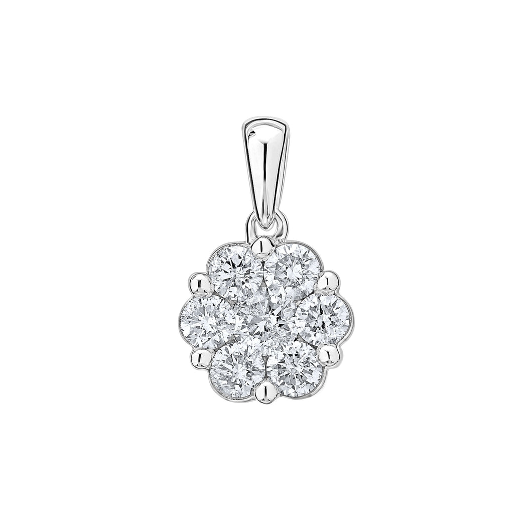 10kw 1/3 ctw Diamond Cluster Necklace