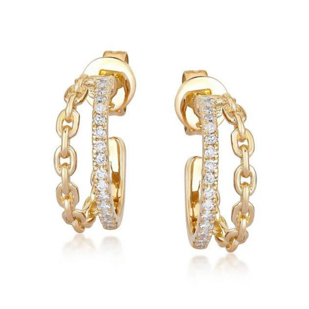 Diamond Huggie Earrings
