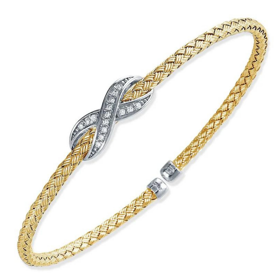 Charles Garnier Tutone Cz Cuff Bracelet