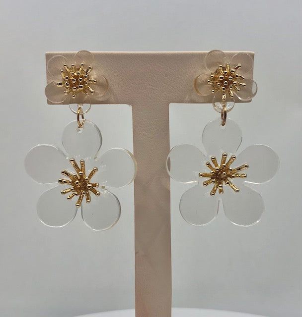 Sissy Clear and Gold Earrings