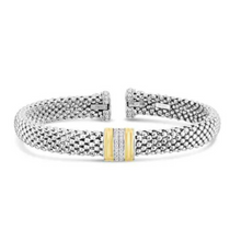 Load image into Gallery viewer, Georgine Diamond Bar Popcorn Cuff Bangle
