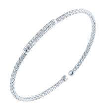 Load image into Gallery viewer, Charles Garnier Sterling Woven Nardini Cz Cuff Bracelet

