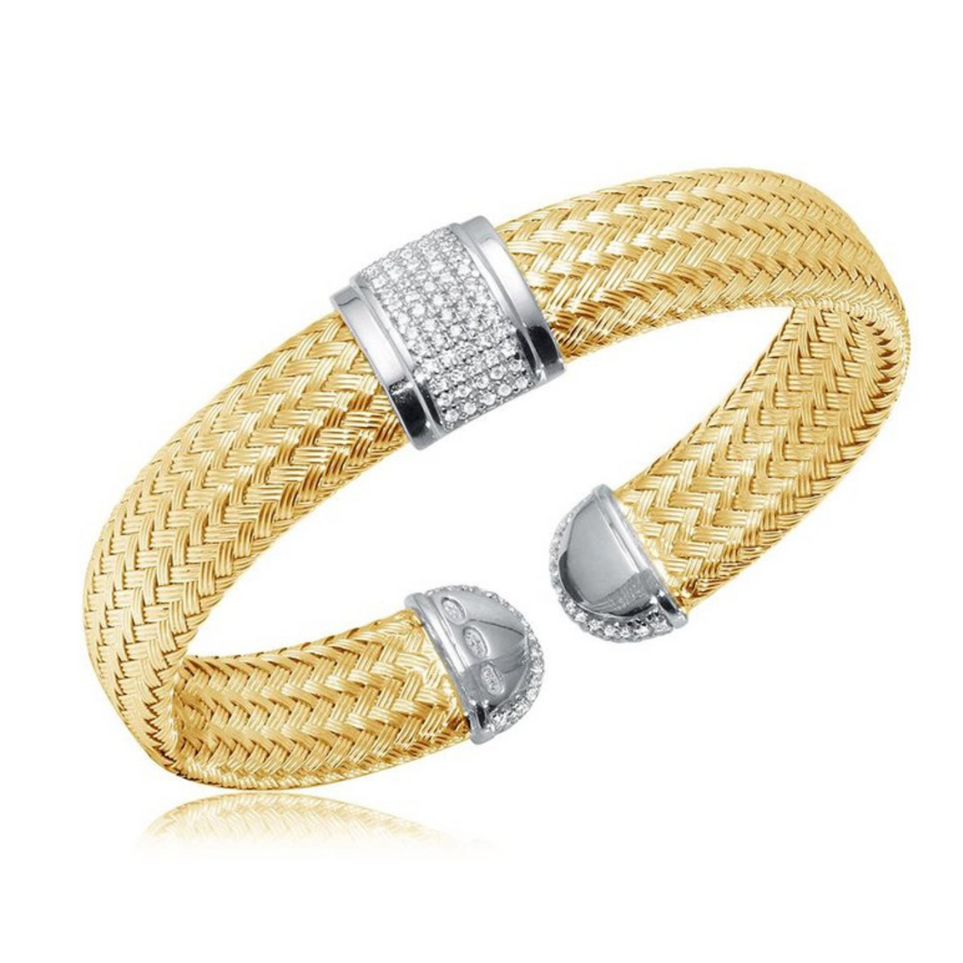 Charles Garnier Tutone Cz Cuff Bracelet