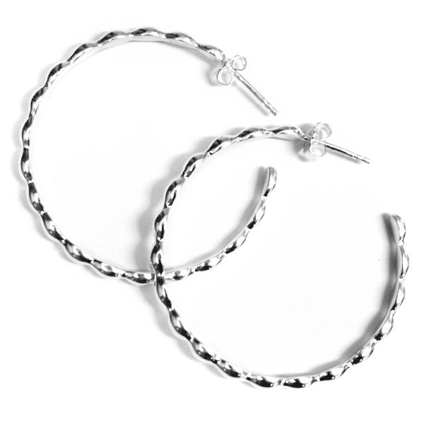 Sterling Rice Bead Hoops
