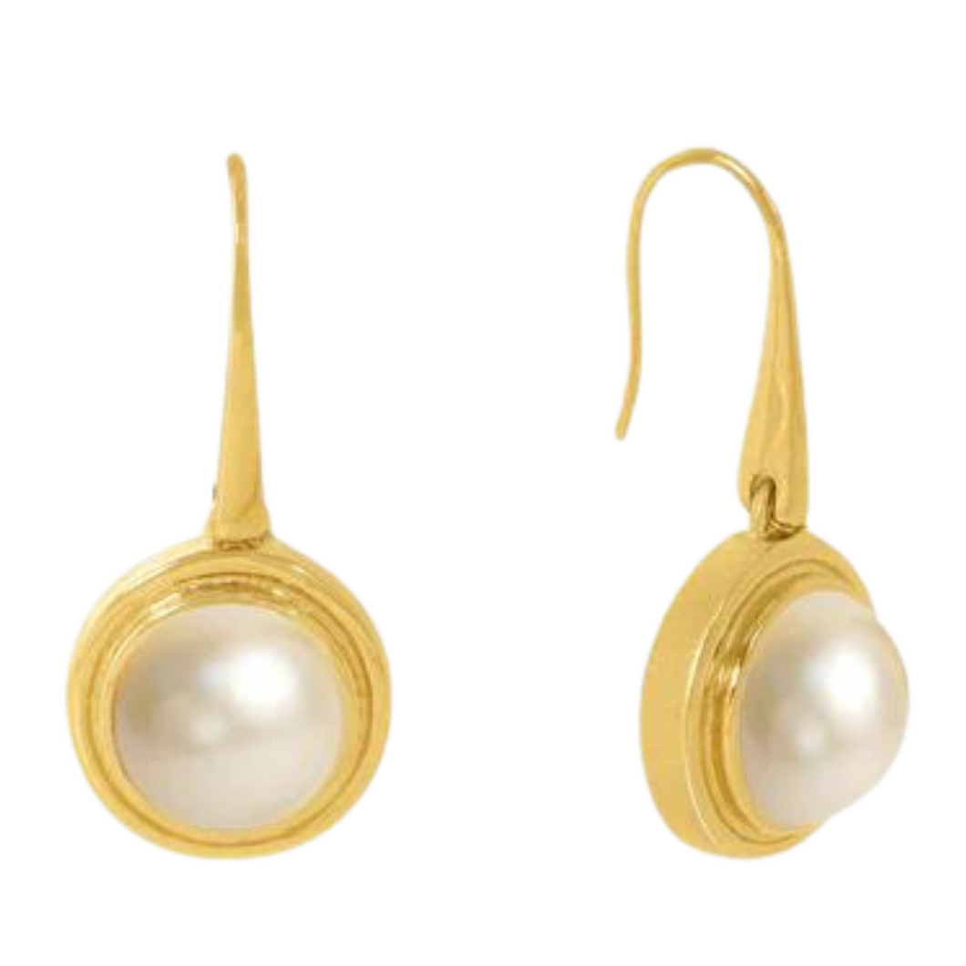 Dean Davidson Pearl Mini Signet Gemstone Drop Earrings