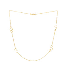 Load image into Gallery viewer, 14ky Circle Stationed Paperclip Link Necklace
