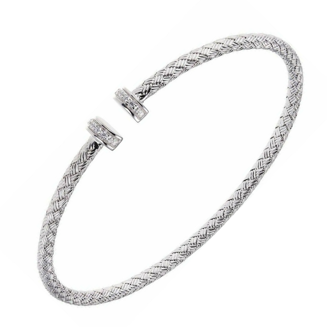 Charles Garnier Silver Cz Cuff Bracelet
