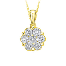 Load image into Gallery viewer, 10ky 3/4 ctw Diamond Cluster Necklace
