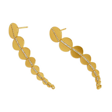 Load image into Gallery viewer, Dean Davidson Gold White Cz Petit Pave  Statement Drop Earrings
