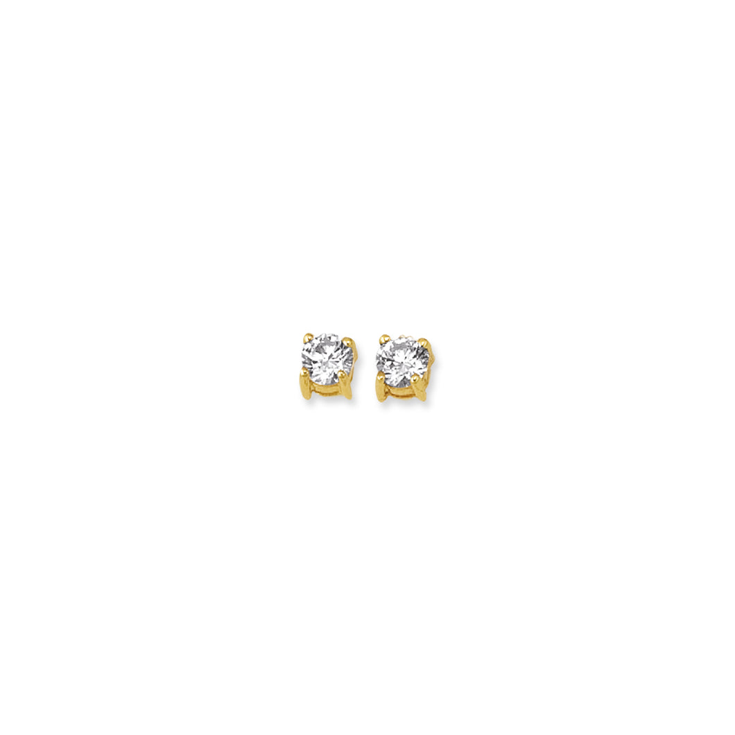14Ky 5Mm Cz Stud Earrings