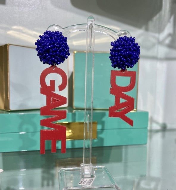 GAME DAY RED AND BLUE EARRINGS