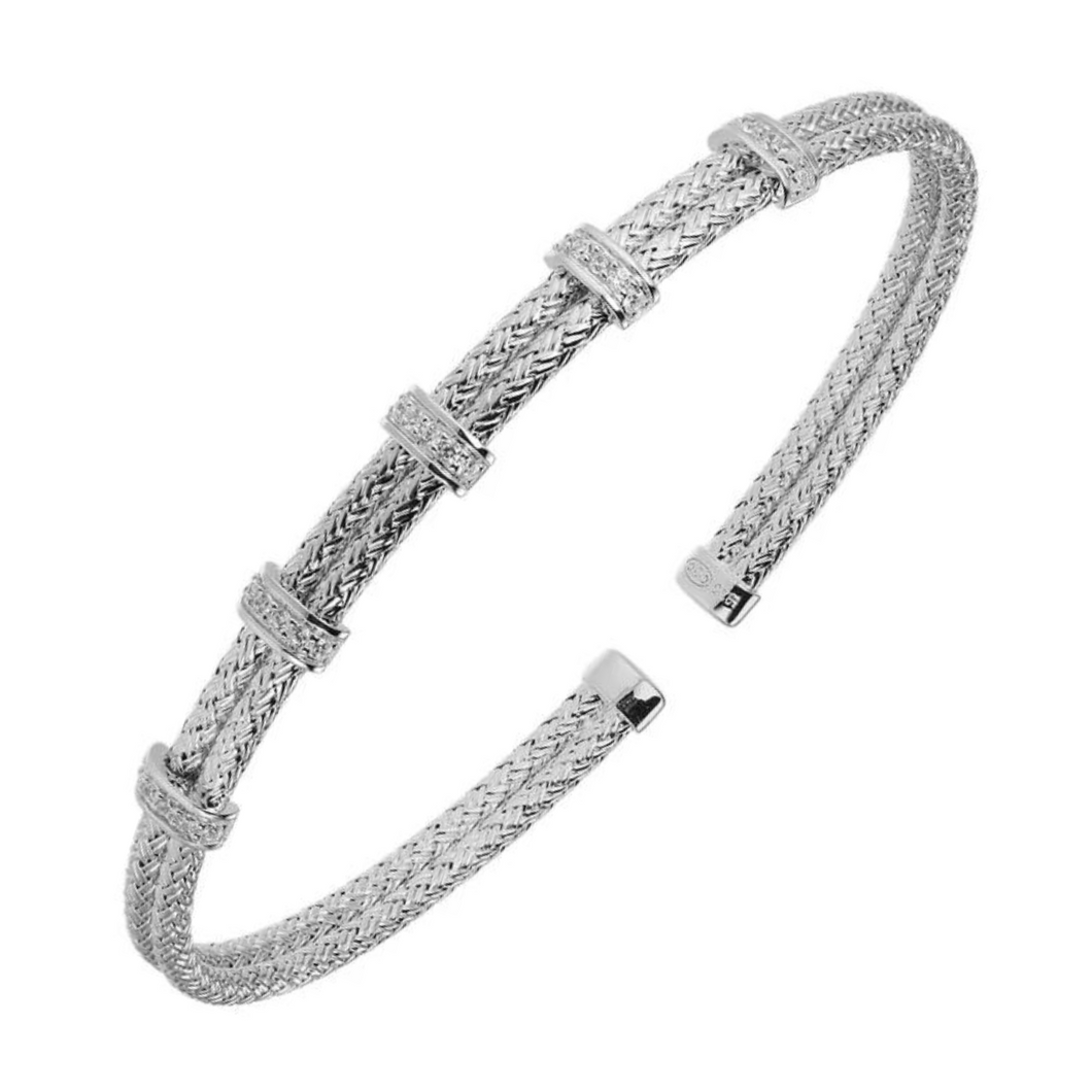 Charles Garnier Sterling Cz Cuff Bracelet