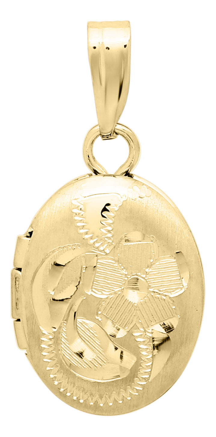 Gold Filled Engraved Locket Necklace