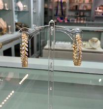 Load image into Gallery viewer, Geo Leaf Sparkle Earrings
