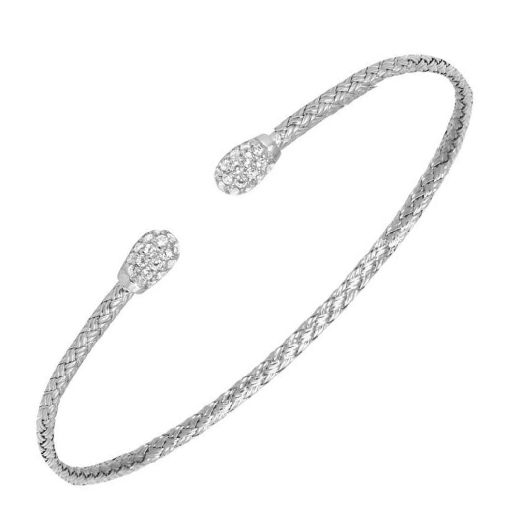 Charles Garnier Sterling Cz Cuff Bracelet