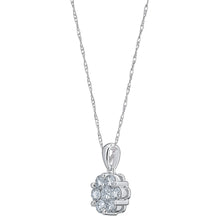 Load image into Gallery viewer, 10kw 1/3 ctw Diamond Cluster Necklace
